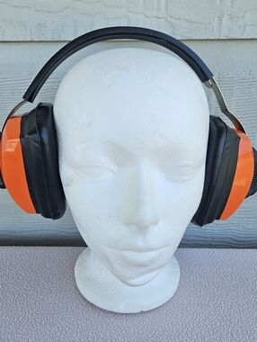 Ray's Sporting Goods Shooting Earmuff Protection Orange Black Safety Over Ear